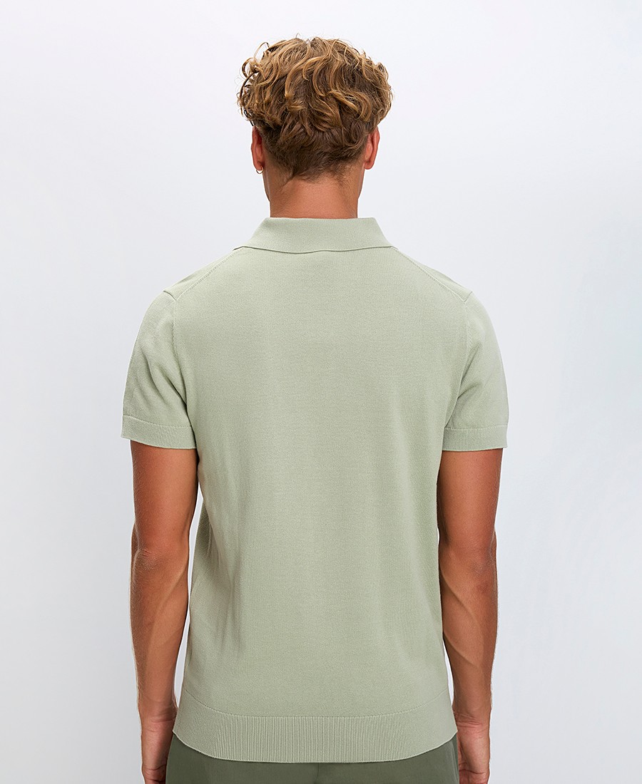 Ανδρική Πλεκτή Polo Μπλούζα Regular Fit Βαμβακερή Κοντομάνικη φωτογραφία