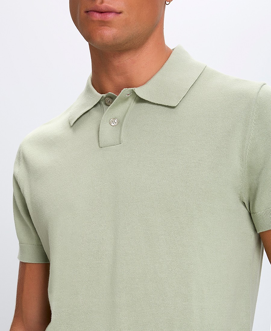 Ανδρική Πλεκτή Polo Μπλούζα Regular Fit Βαμβακερή Κοντομάνικη φωτογραφία