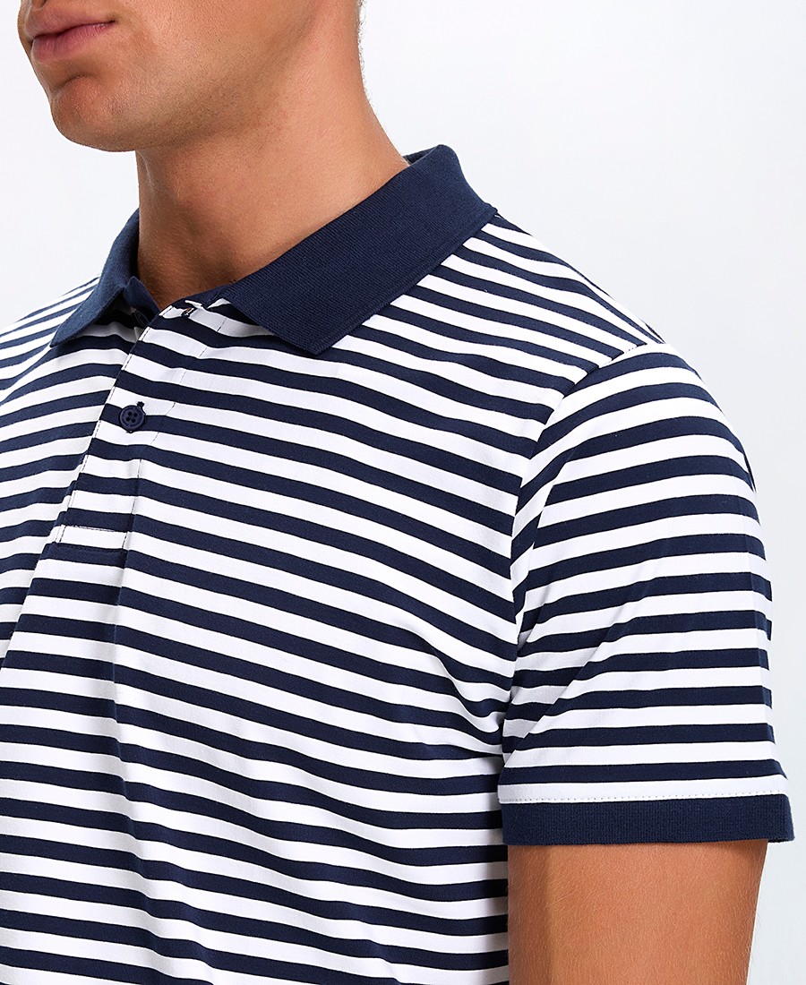 Ανδρική Polo Μπλούζα Regular Fit Ριγέ Κοντομάνικη φωτογραφία