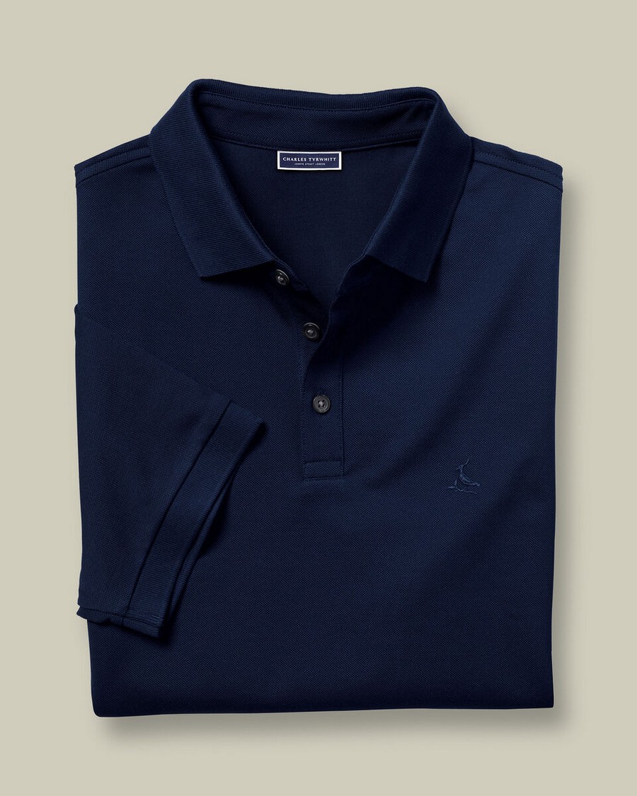 Charles Tyrwhitt Ανδρικό Polo με Stretch Πικ Regular Fit σε Σκούρο Μπλε φωτογραφία