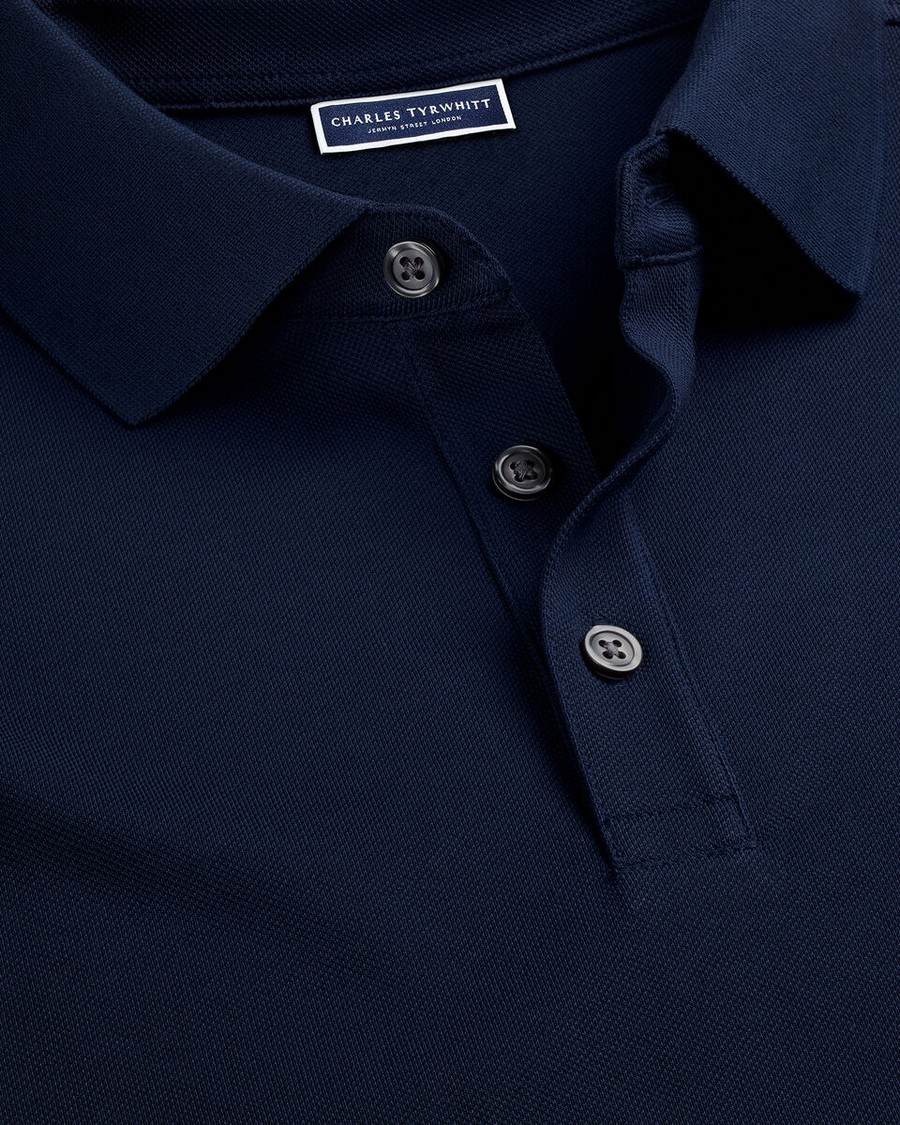 Charles Tyrwhitt Ανδρικό Polo με Stretch Πικ Regular Fit σε Σκούρο Μπλε φωτογραφία