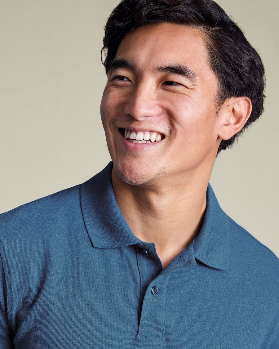Charles Tyrwhitt Ανδρικό Polo Pique Με Δίκομβο Κούμπωμα Και Κεντημένο Logo φωτογραφία