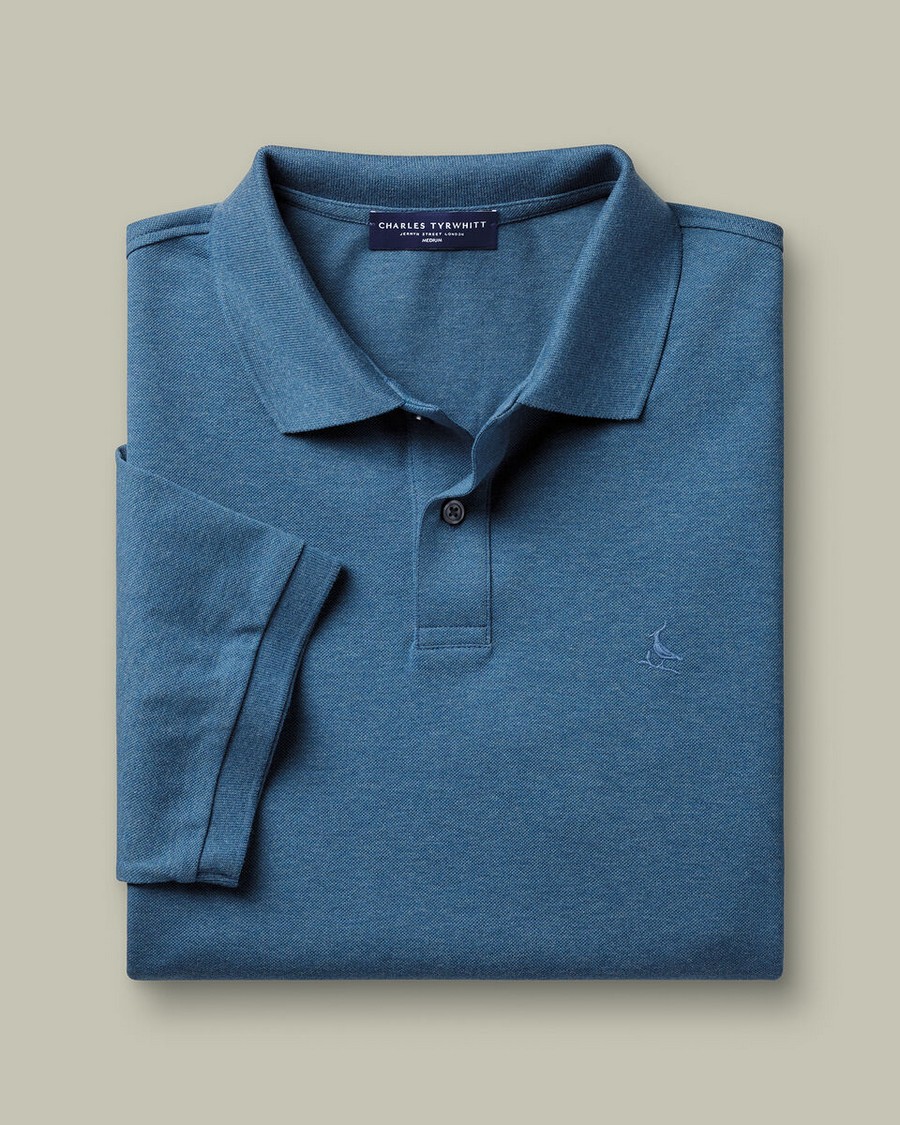 Charles Tyrwhitt Ανδρικό Polo Pique Με Δίκομβο Κούμπωμα Και Κεντημένο Logo φωτογραφία