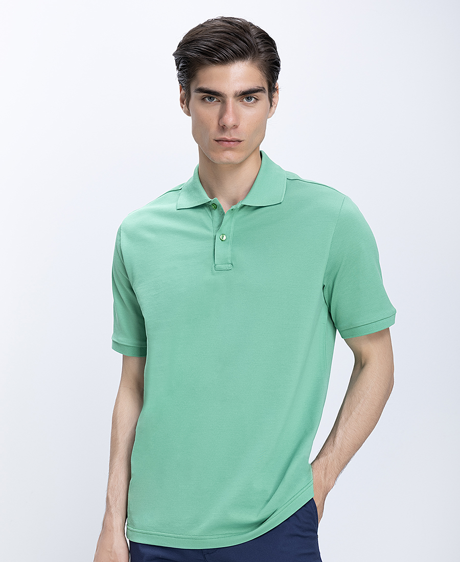 Eton Ανδρικό Polo Βαμβακερό Pima Με Knit Γιακά Και Pique Ύφανση Regular Fit