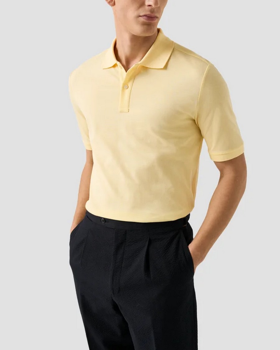 Eton Ανδρικό Polo Βαμβακερό Pima Με Knit Γιακά Και Pique Ύφανση Regular Fit