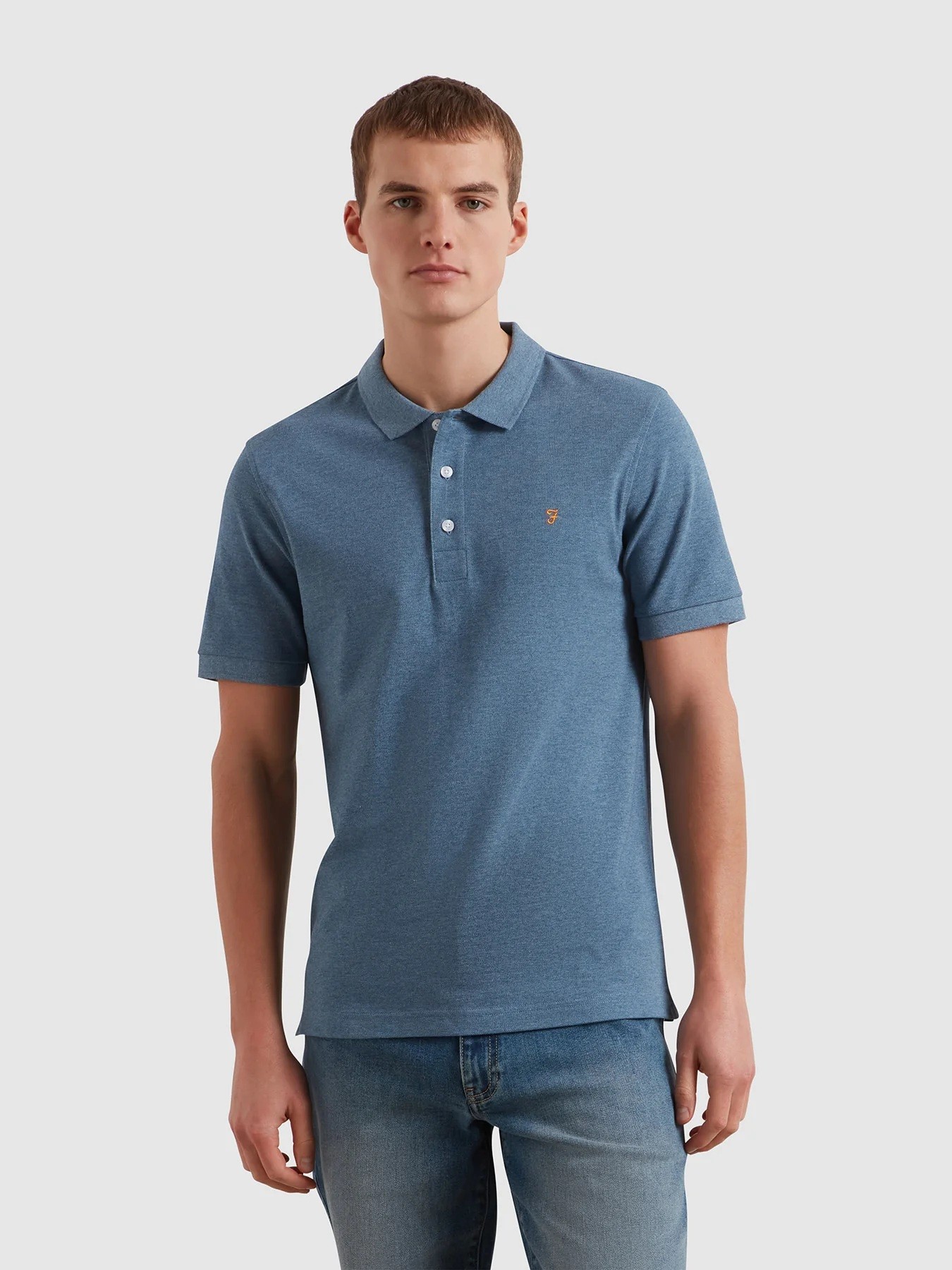 Farah Ανδρική Polo Μπλούζα Από Βιολογικό Βαμβάκι Slim Fit
