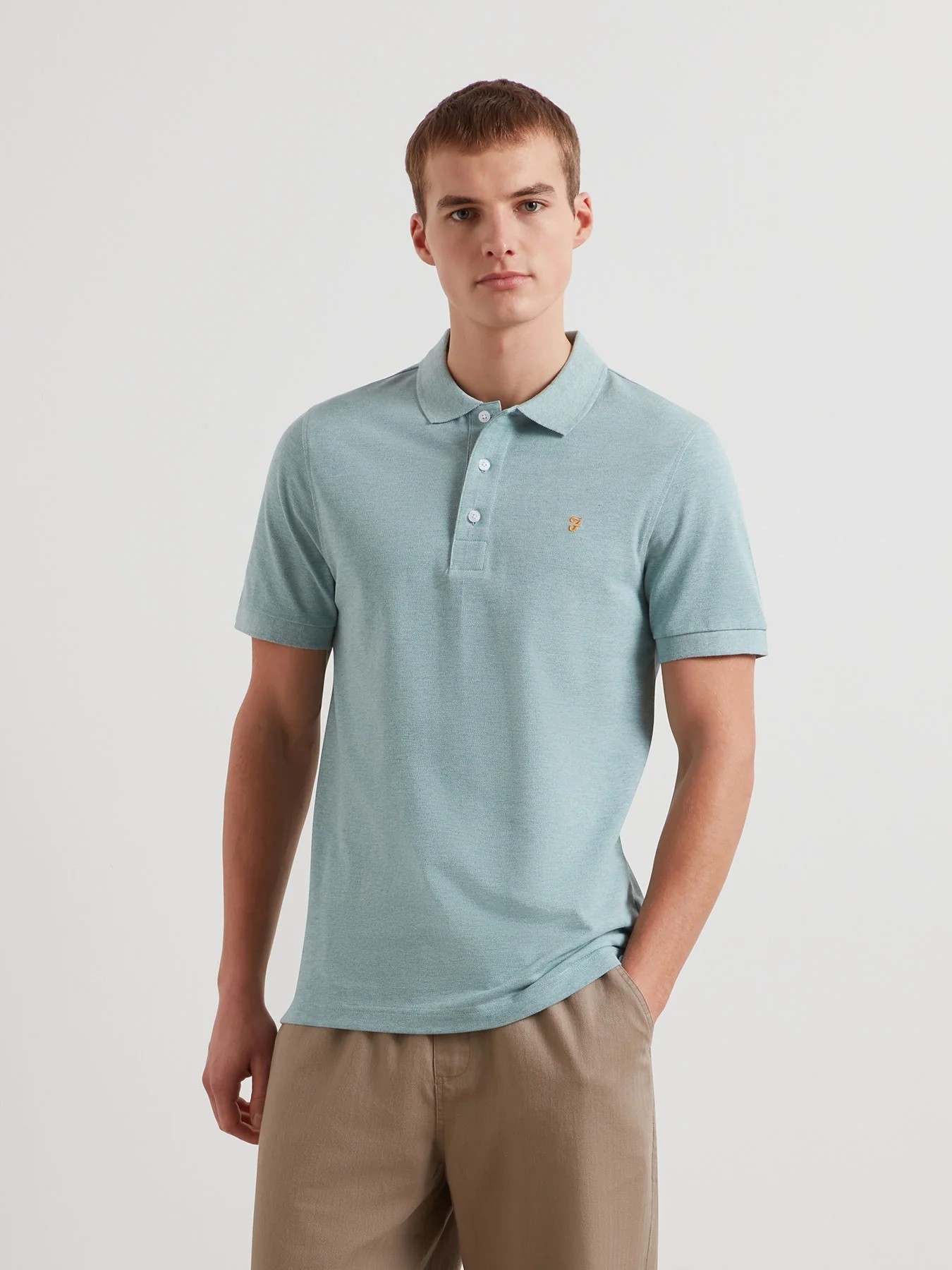Farah Ανδρική Polo Μπλούζα Από Βιολογικό Βαμβάκι Slim Fit
