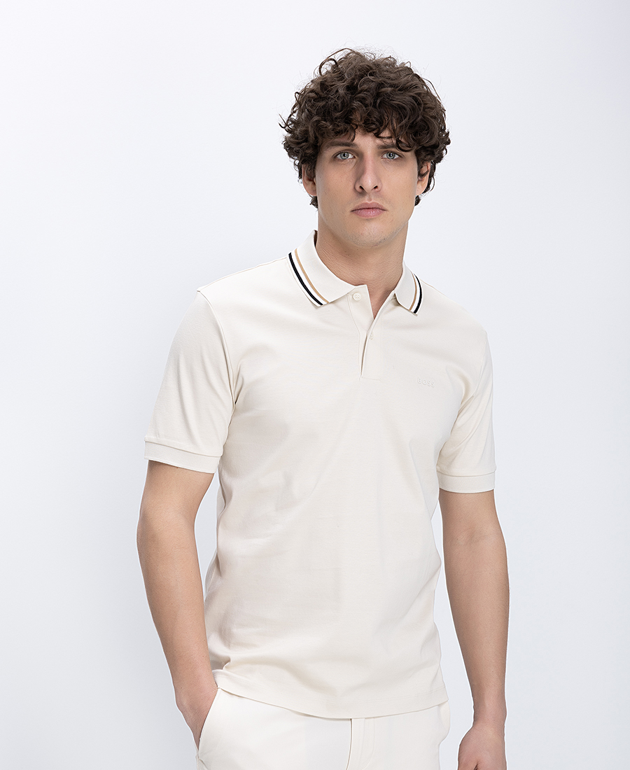 Boss Ανδρική Μπλούζα Polo Βαμβακερή Με Contrast Λεπτομέρεια Στον Γιακά Regular Fit