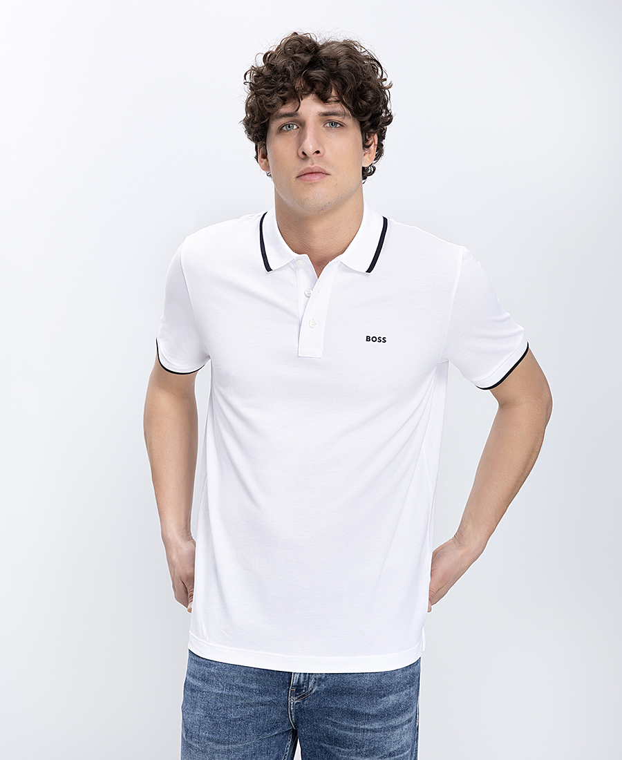 Boss Ανδρική Μπλούζα Polo Βαμβακερή Με Contrast Ρέλι Regular Fit