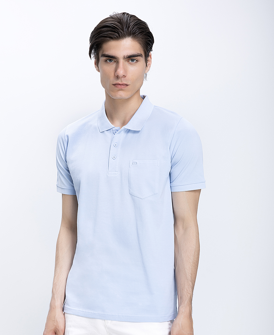 Ανδρική Polo Μπλούζα Βαμβακερή Με Τσέπη Regular Fit