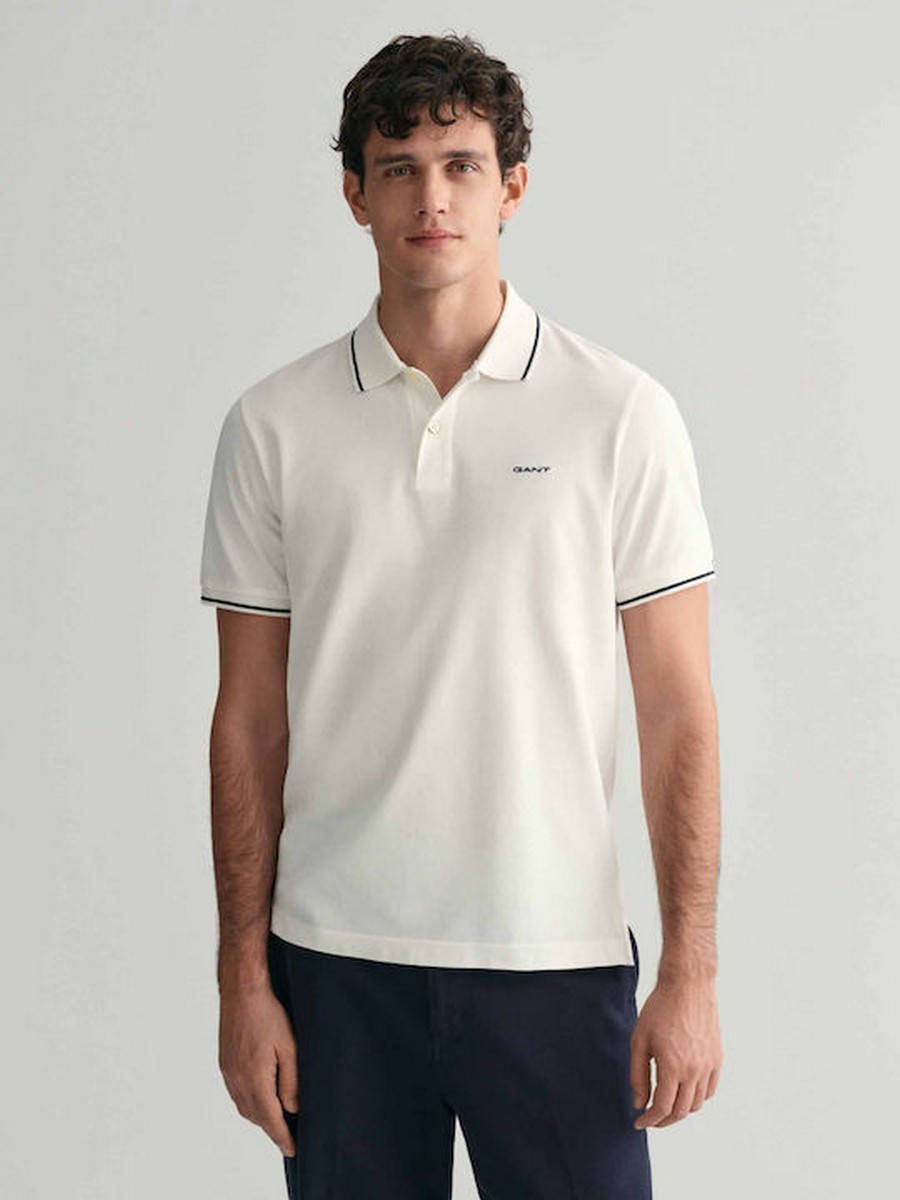 Gant Ανδρικό Βαμβακερό Polo Regular Fit Με Tipped Λεπτομέρειες
