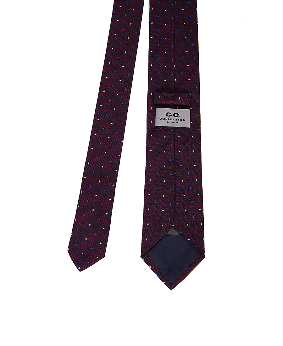 CC Collection Corneliani Ανδρική Γραβάτα από Βαμβάκι & Μετάξι με Πουά φωτογραφία