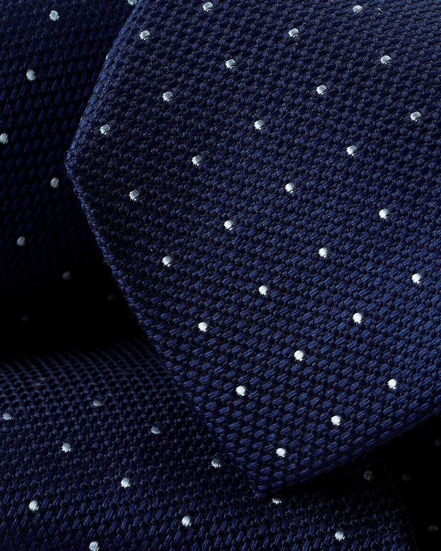 Charles Tyrwhitt Ανδρική Μεταξωτή Γραβάτα Πουά σε Μπλε φωτογραφία
