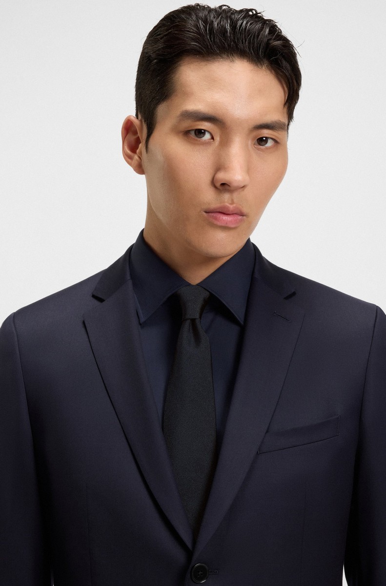 Boss Ανδρική Γραβάτα Μεταξωτή Μονόχρωμη φωτογραφία