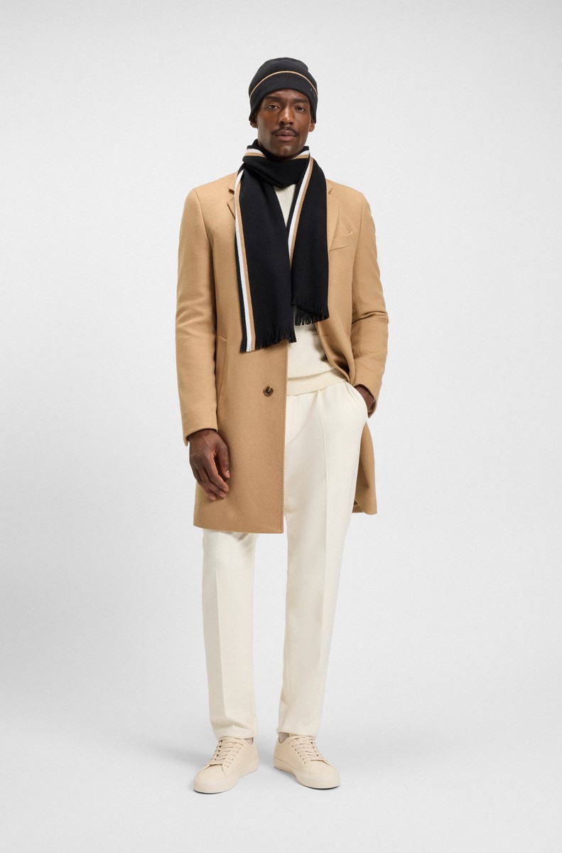 Boss Ανδρικό Σετ Σκούφος & Κασκόλ με Ριγέ Λεπτομέρειες φωτογραφία