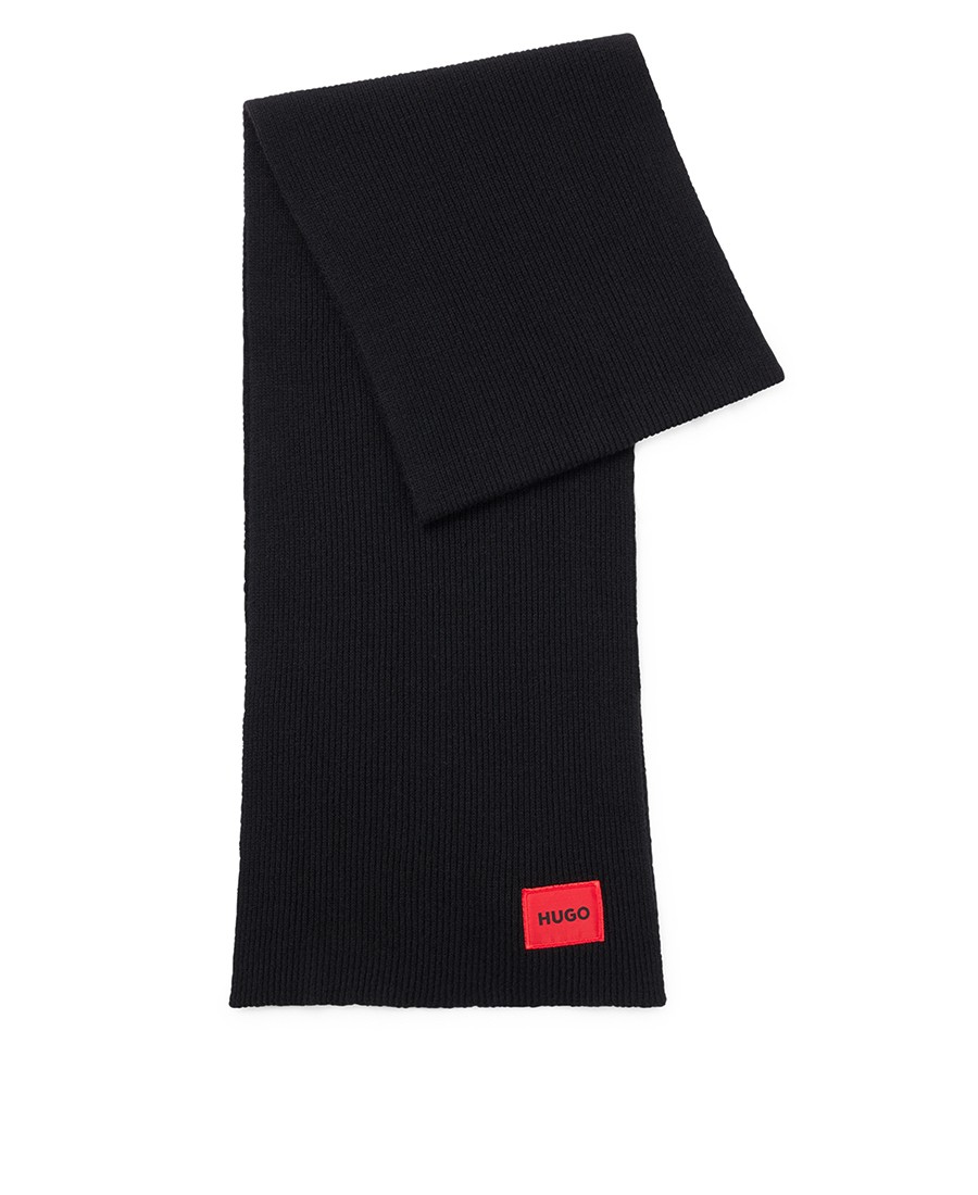 Hugo Ανδρικό Κασκόλ Regular Fit Με Μάλλινη Σύνθεση Και Logo Patch φωτογραφία