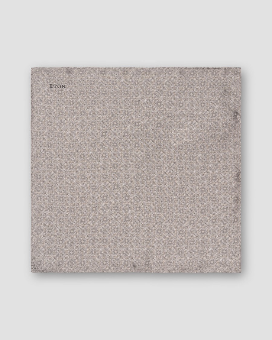 Eton Ανδρικό Μαντήλι Τσέπης με Μοτίβο και Μεταξωτή Υφή