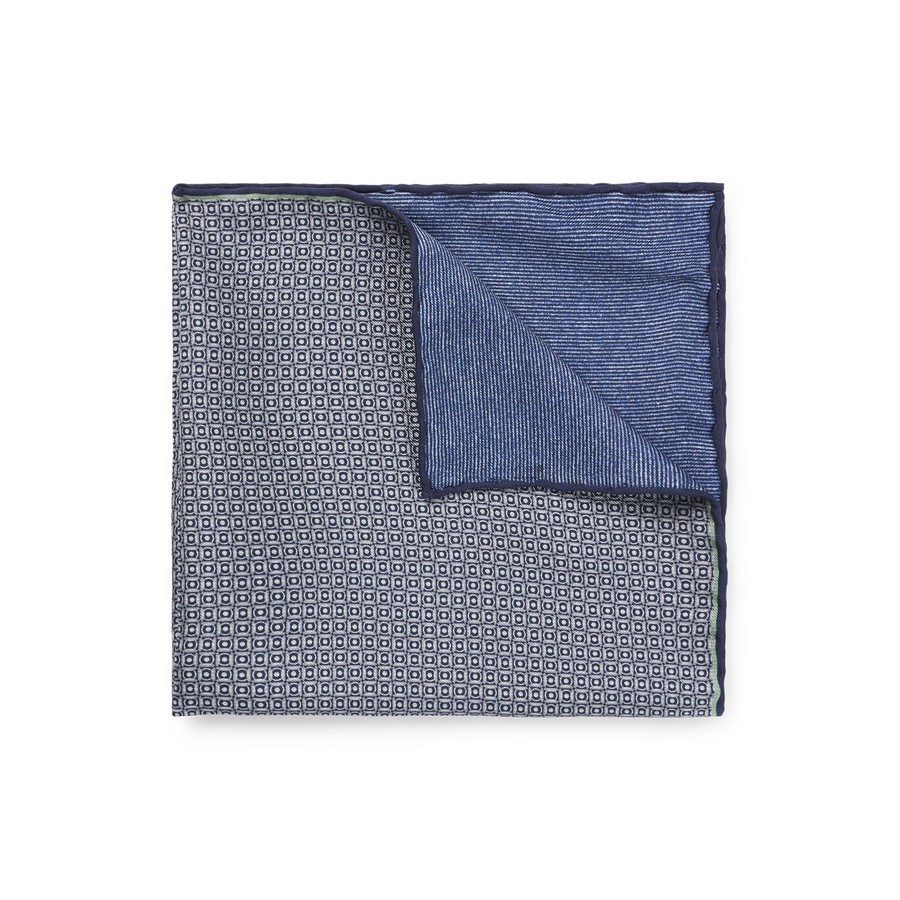 Boss Ανδρικό Μαντήλι Τσέπης από Μαλακό Μετάξι με Ψηφιακά Prints σε Γκρι