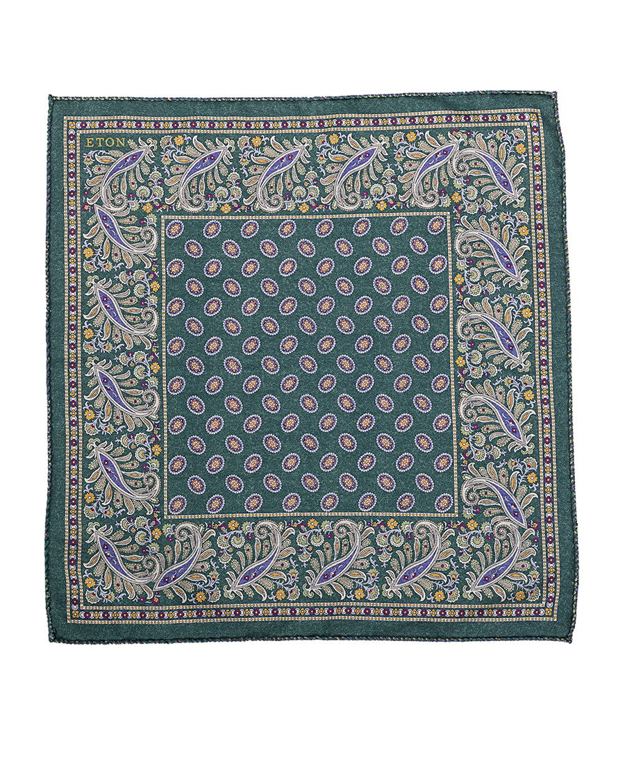 Eton Ανδρικό Μαντήλι Τσέπης Με Διπλό Μοτίβο Paisley & Καρό