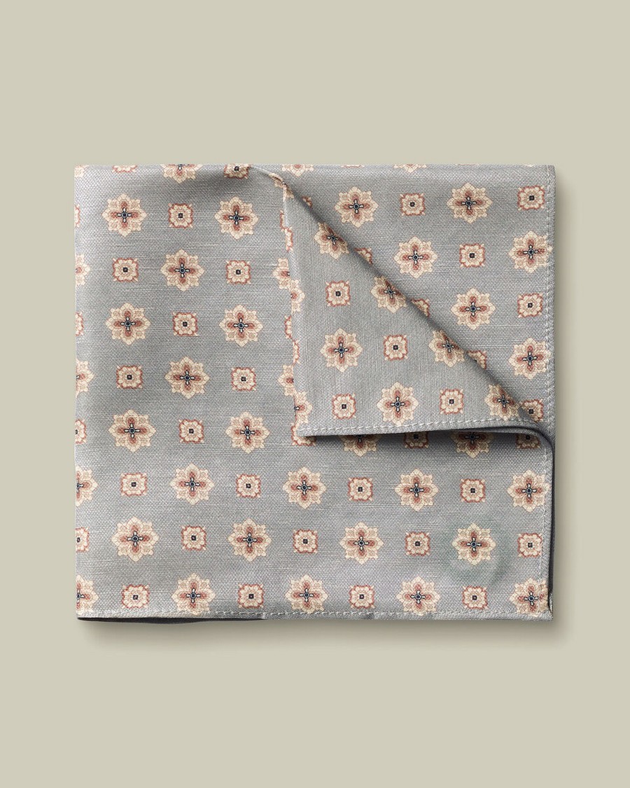 Charles Tyrwhitt Ανδρικό Μαντήλι Τσέπης Με Πουά Σχέδιο Από Λινό Και Μετάξι