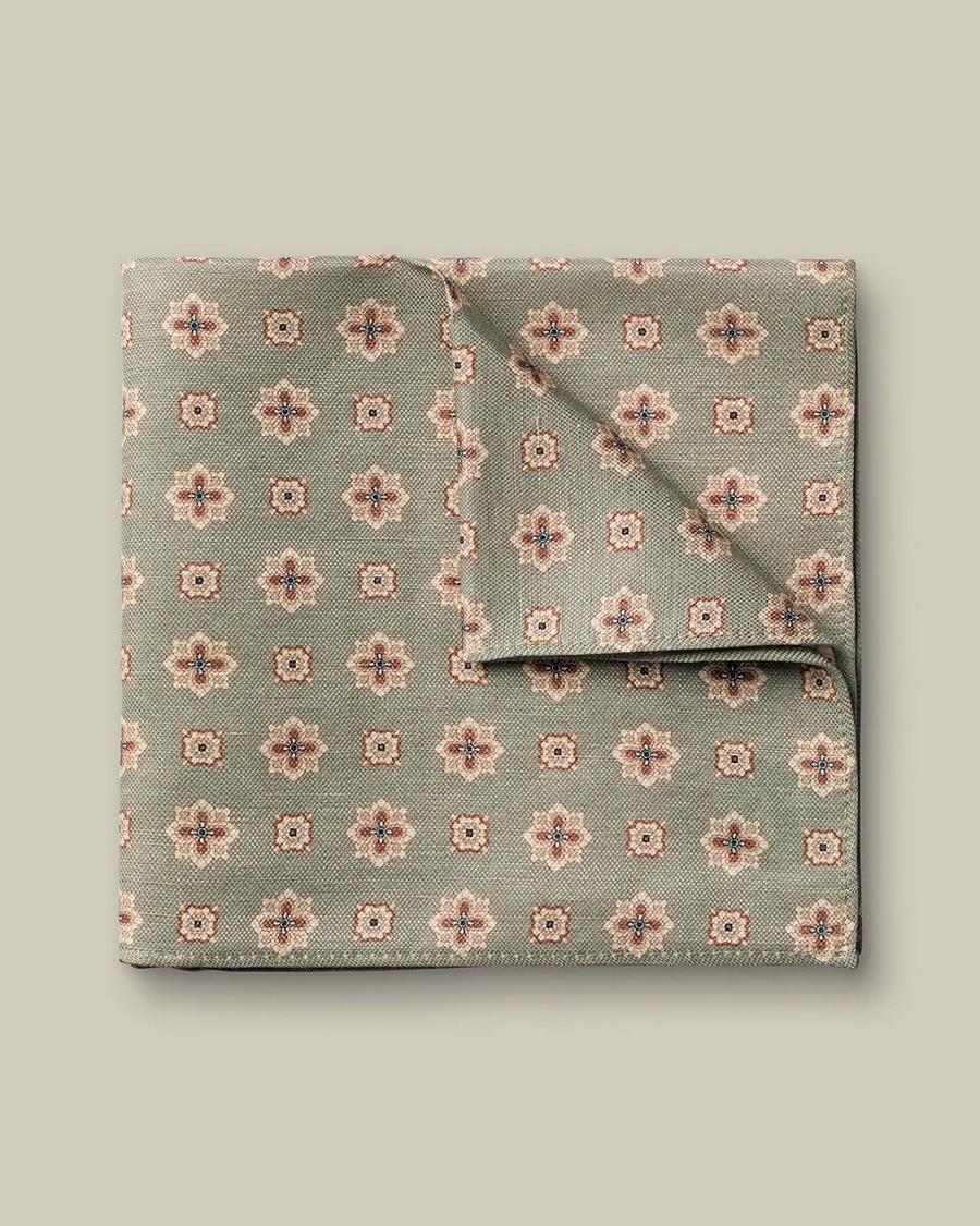 Charles Tyrwhitt Ανδρικό Μαντήλι Τσέπης Με Πουά Σχέδιο Από Λινό Και Μετάξι