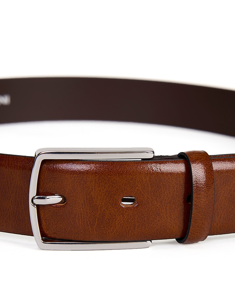 Ανδρική Ζώνη Κανονική Fit Δερμάτινη Με Λείο Φινίρισμα φωτογραφία