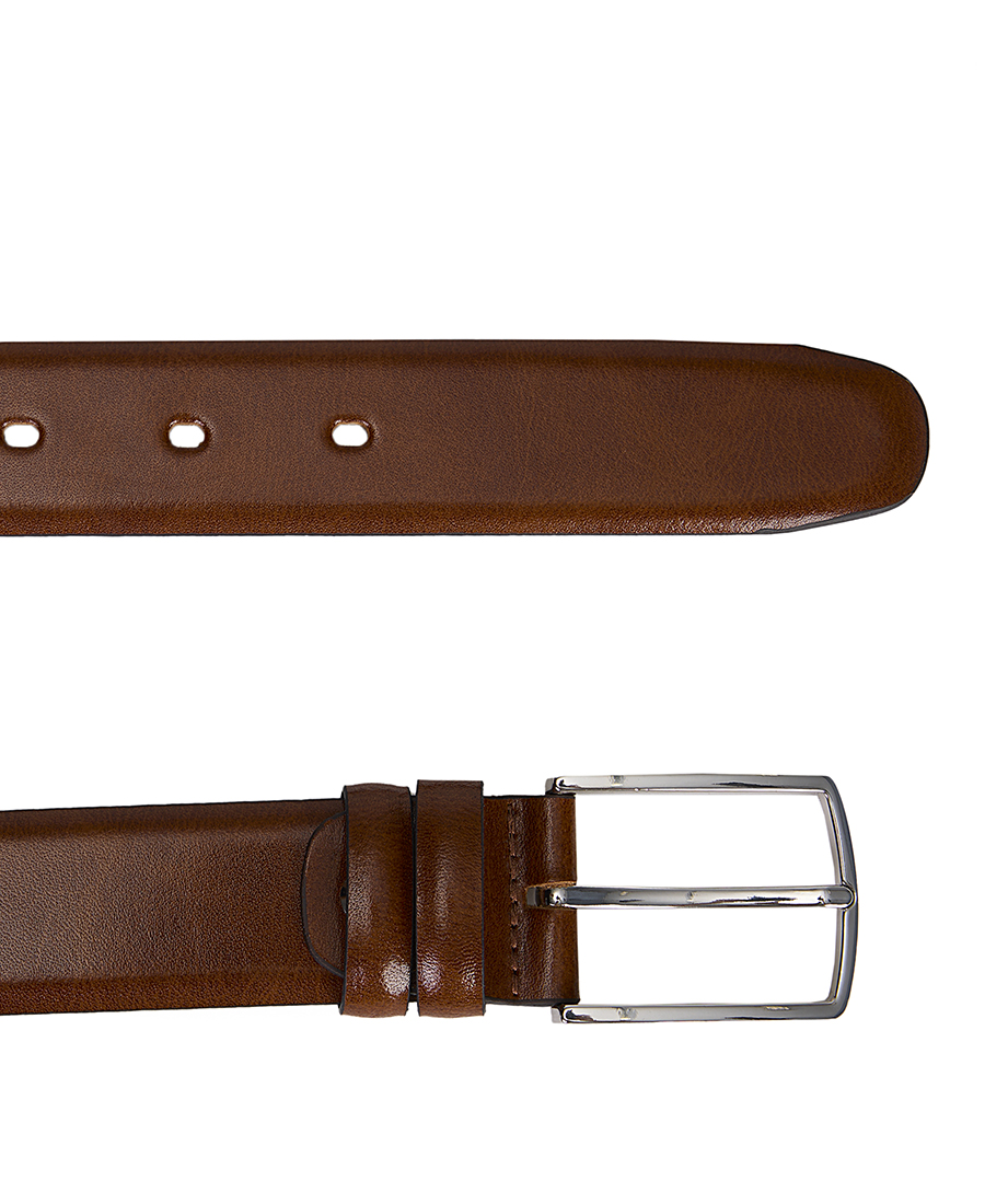 Ανδρική Ζώνη Κανονική Fit Δερμάτινη Με Λείο Φινίρισμα φωτογραφία