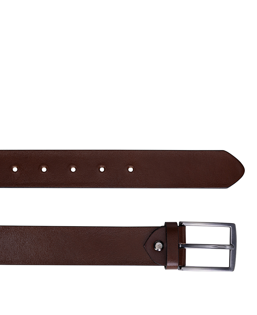 Ανδρική Ζώνη Δερμάτινη Με Τετράγωνη Μεταλλική Αγκράφα φωτογραφία