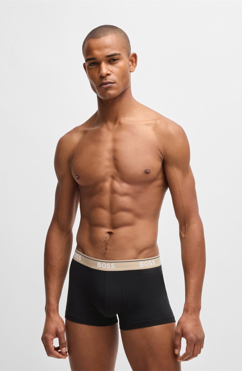 Boss Ανδρικά Boxer Trunks Σετ 3τμχ από Ελαστικό Βαμβάκι με Logo στη Ζώνη φωτογραφία