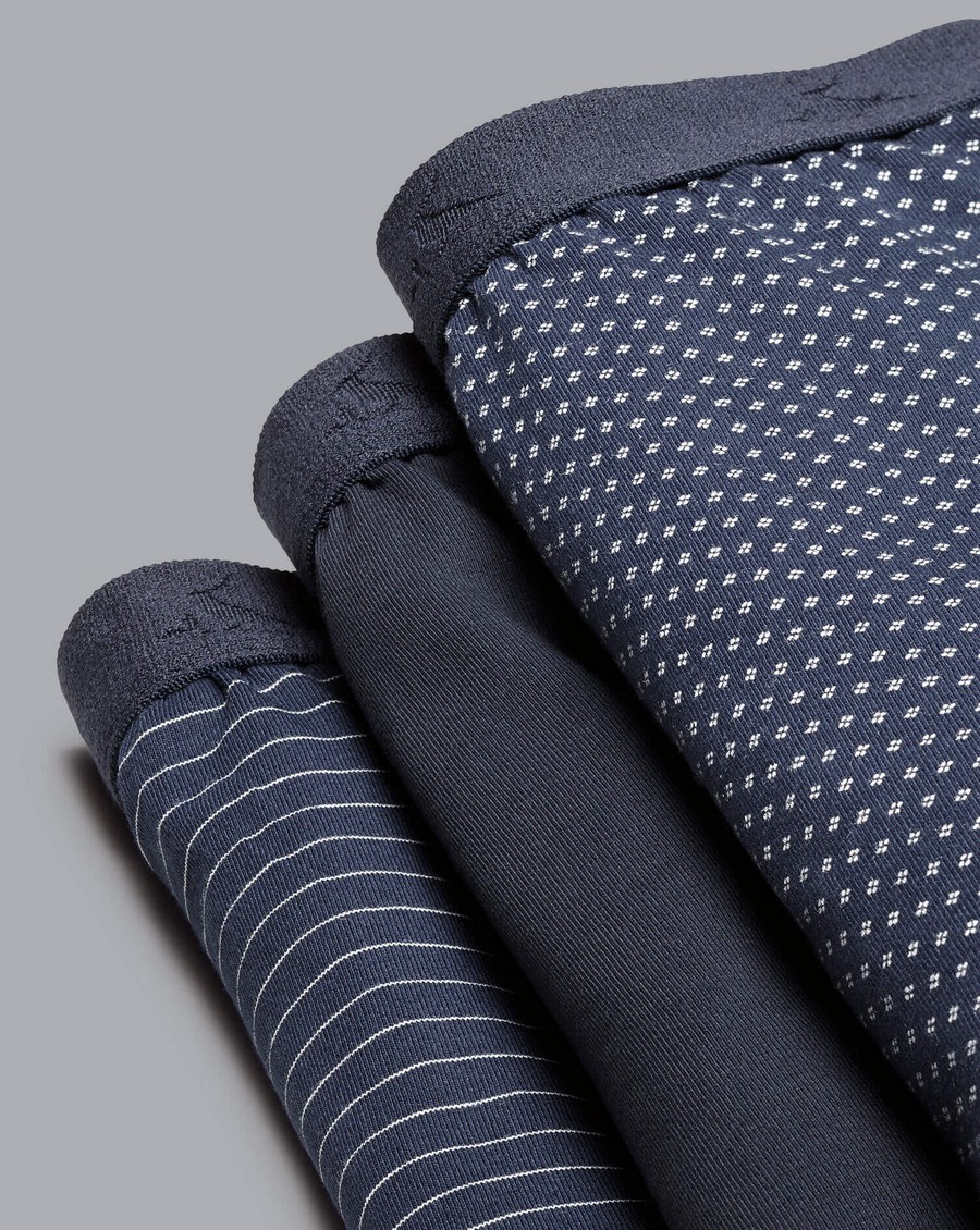 Charles Tyrwhitt Ανδρικά Boxer Trunks Cotton Stretch Jersey με Ελαστική Ζώνη 3Pack φωτογραφία