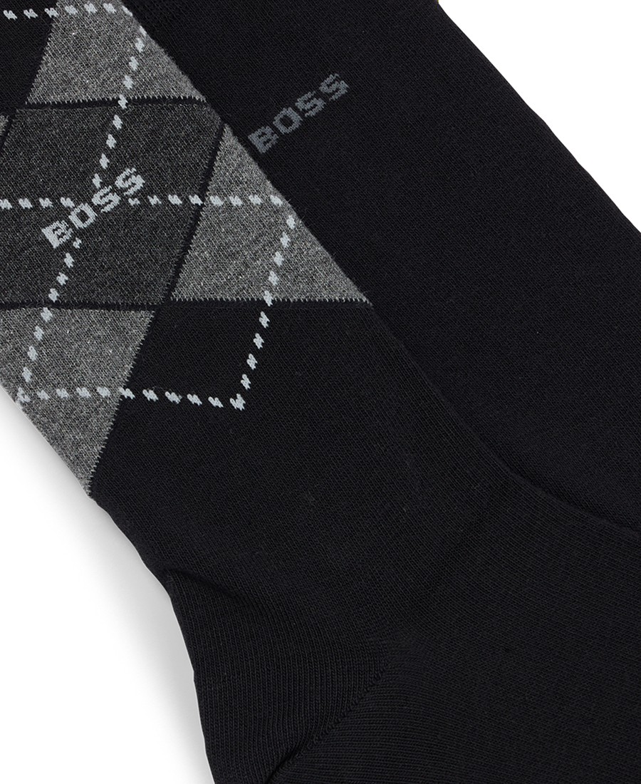 Boss Ανδρικές Κάλτσες Σετ 2 Ζευγάρια Με Ρόμβους Και Μονόχρωμη Λεπτομέρεια φωτογραφία