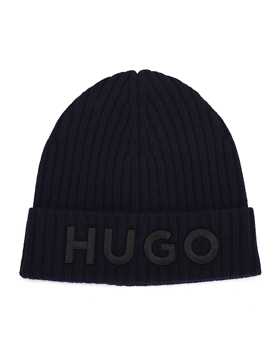 Hugo Hugo Ανδρικό Πλεκτό Σκουφάκι με Λογότυπο Μάλλινο