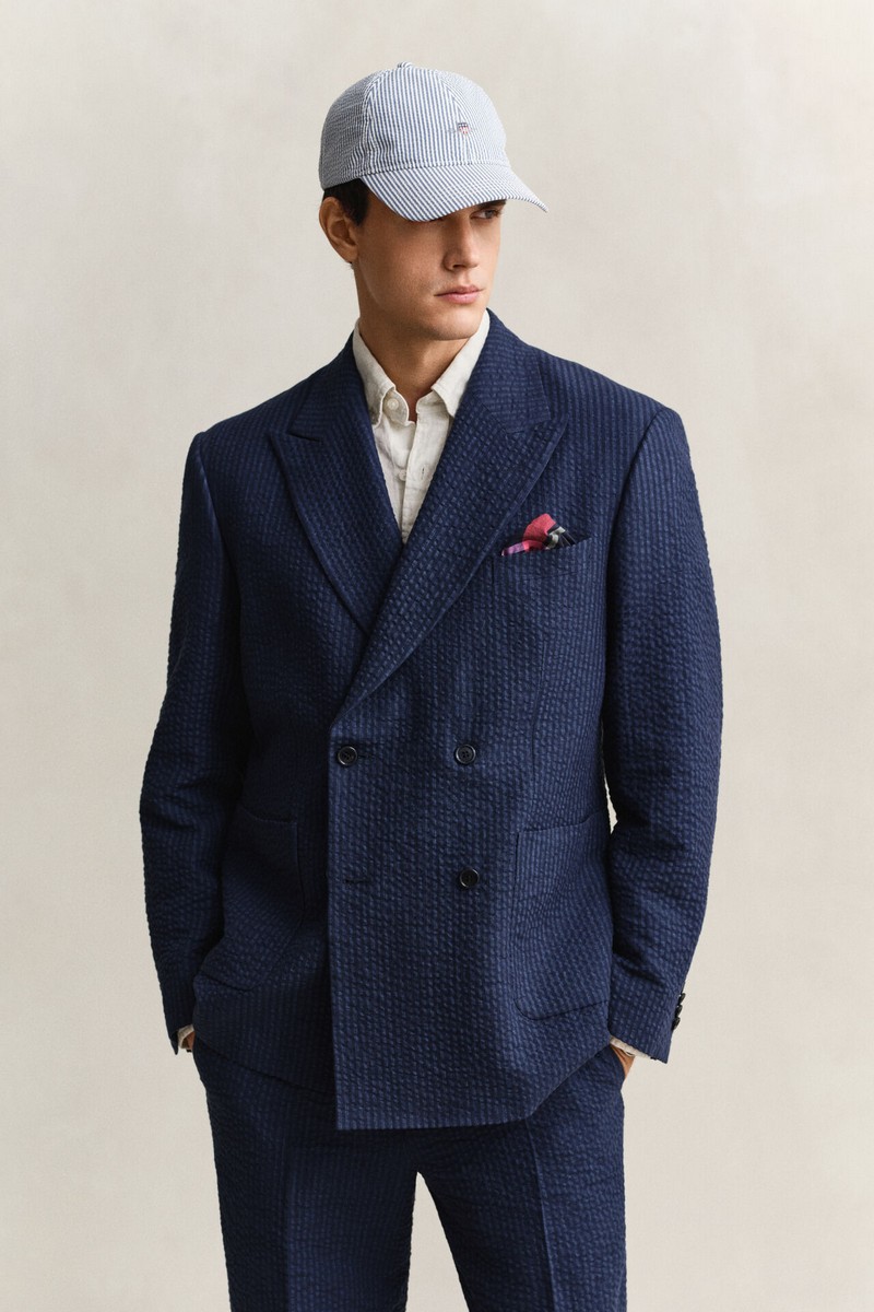 Gant Ανδρικό Καπέλο Baseball Με Seersucker Υφή Και Κεντημένο Logo Adjustable Fit φωτογραφία