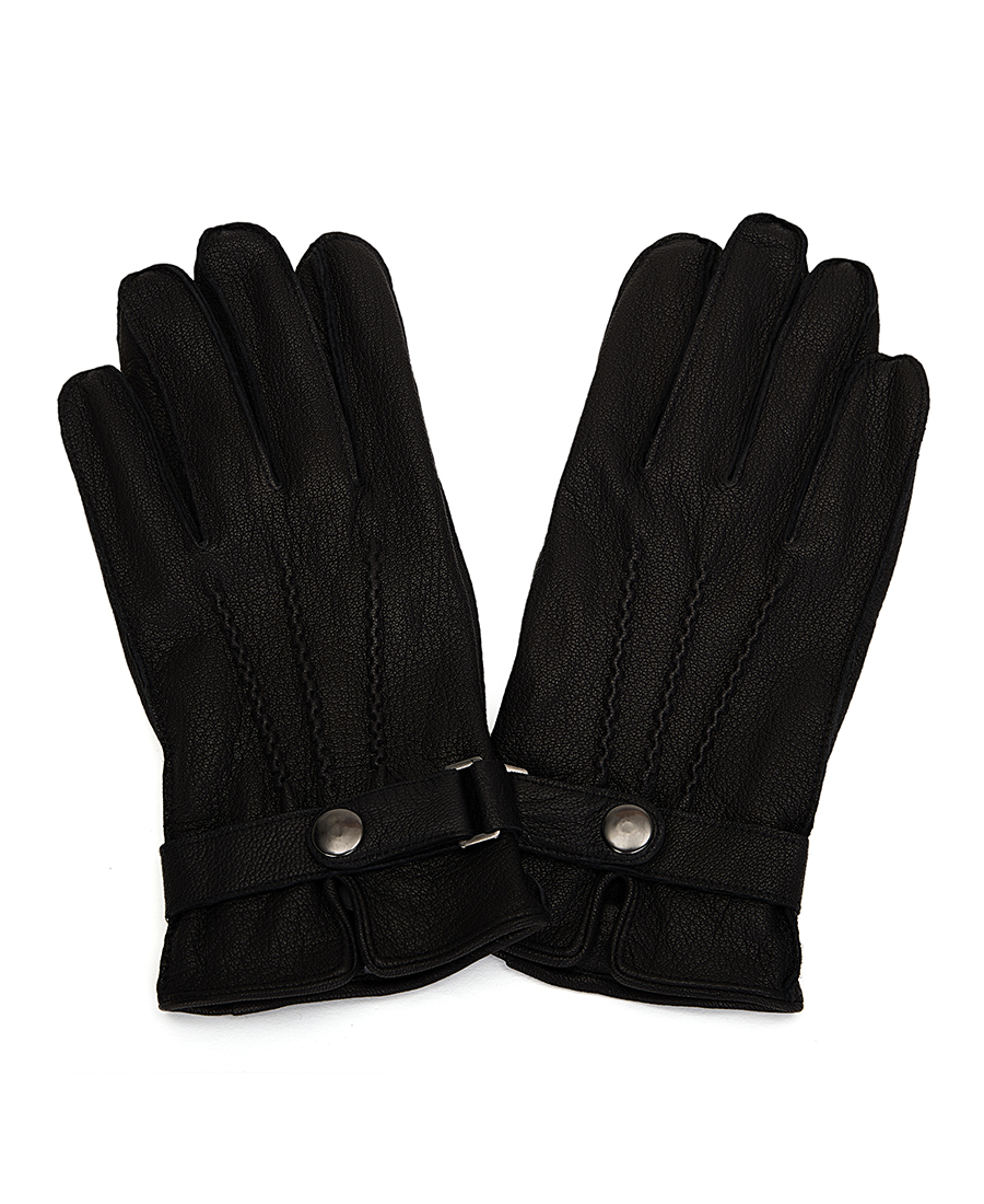 Commander Ανδρικά Δερμάτινα Γάντια σε Μαύρο