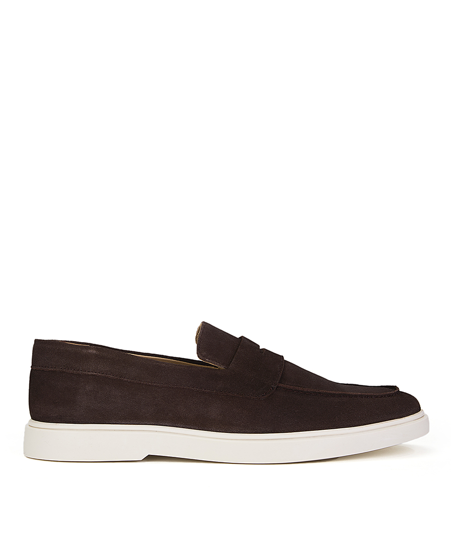Kaiserhoff Kaiser Hoff Ανδρικά Loafers Κανονική Γραμμή Σουέτ Δερμάτινα Με Λευκή Σόλα