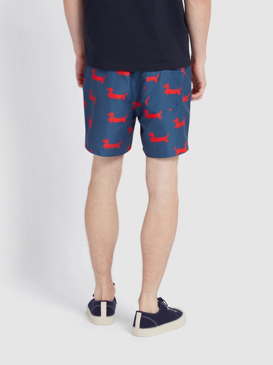 Farah Ανδρικό Μαγιό με Σχέδιο Σκύλου Regular Fit από Ανακυκλωμένο Πολυεστέρα φωτογραφία