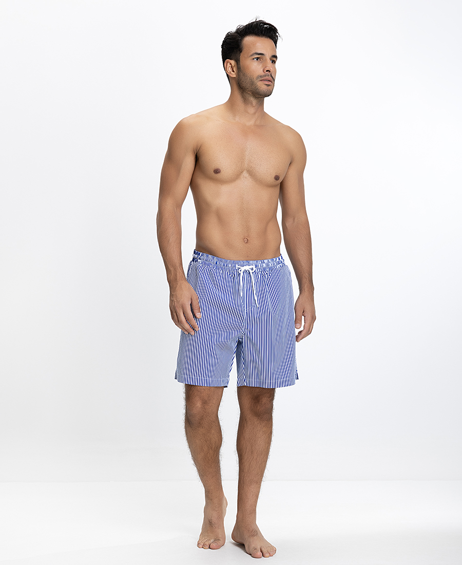 Ανδρικό Μαγιό Regular Fit Ριγέ με Ρυθμιζόμενο Κορδόνι φωτογραφία