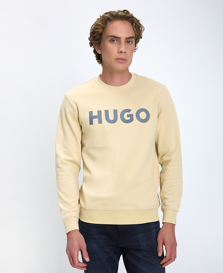 Hugo Hugo Ανδρικό Φούτερ Regular Fit Βαμβακερό Μπεζ