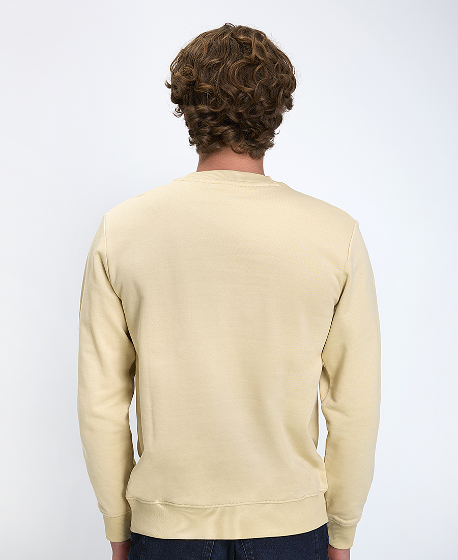 Hugo Ανδρικό Φούτερ Regular Fit Βαμβακερό Μπεζ φωτογραφία