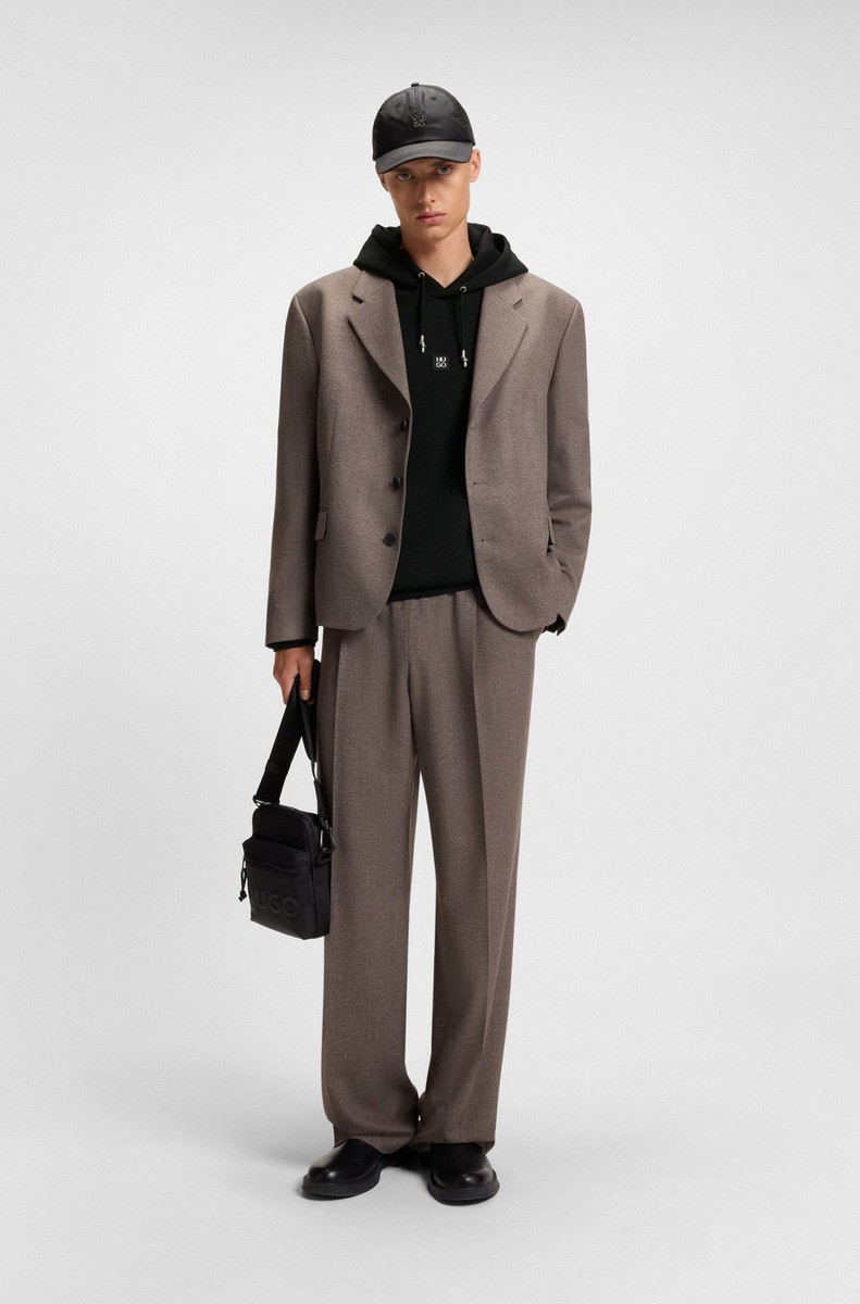 Hugo Ανδρικό Hoodie Φούτερ με Λογότυπο Relaxed Fit σε Μαύρο φωτογραφία