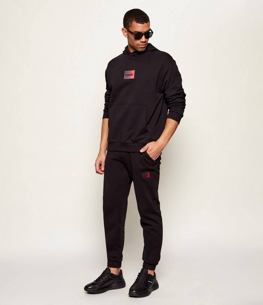 Hugo Ανδρικό Βαμβακερό Hoodie Regular Fit Με Logo Patch φωτογραφία