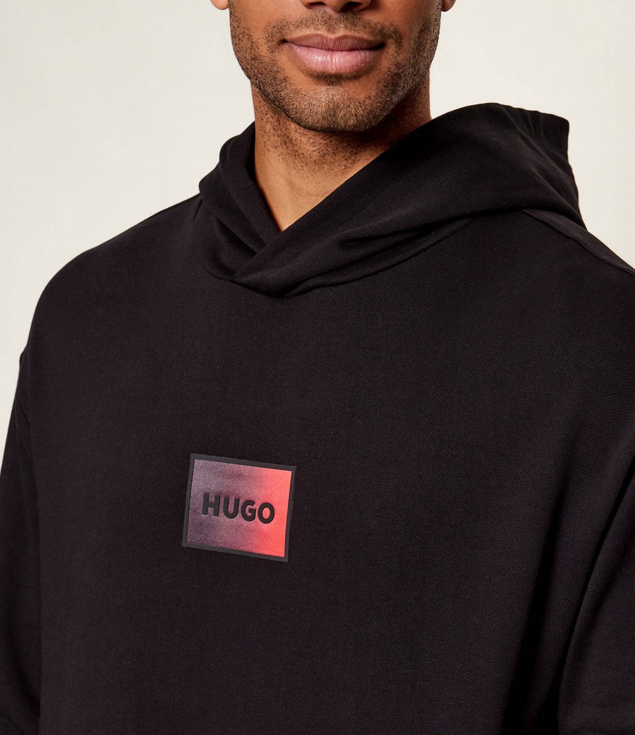 Hugo Ανδρικό Βαμβακερό Hoodie Regular Fit Με Logo Patch φωτογραφία