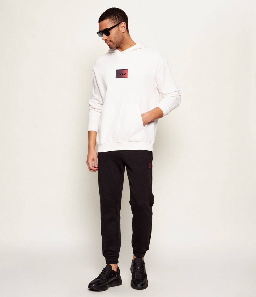 Hugo Ανδρικό Βαμβακερό Hoodie Regular Fit Με Logo Patch φωτογραφία