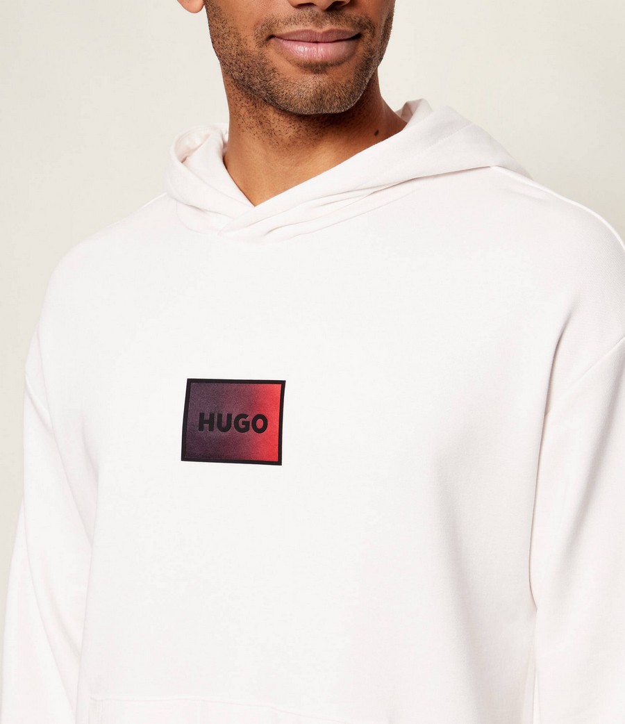 Hugo Ανδρικό Βαμβακερό Hoodie Regular Fit Με Logo Patch φωτογραφία