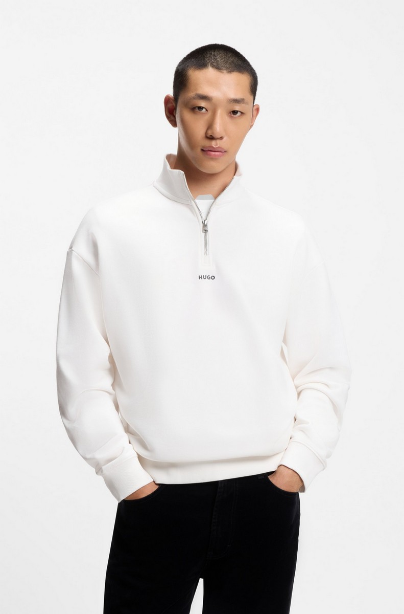 Hugo Ανδρικό Φούτερ Regular Fit Από Βαμβάκι Με Half Zip Για All-Day Εμφανίσεις