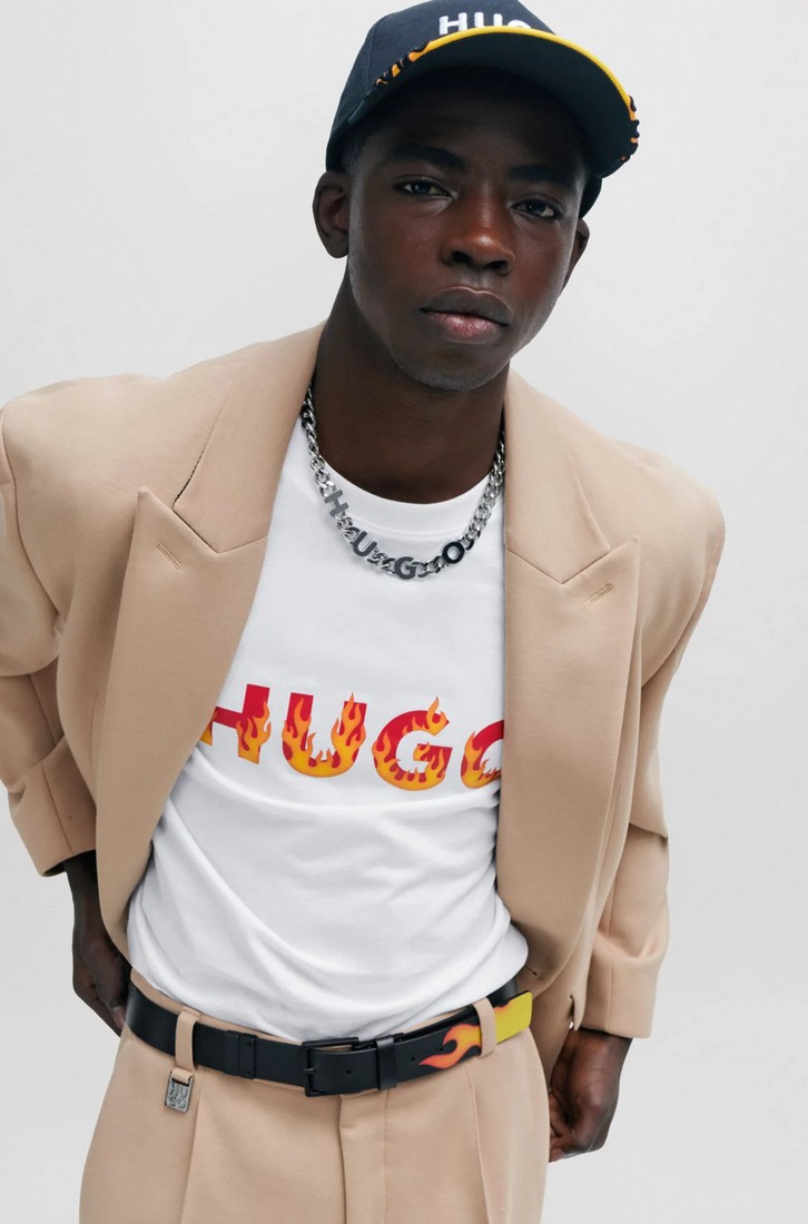 Hugo T-Shirt Jersey με Λογότυπο Φλόγας φωτογραφία