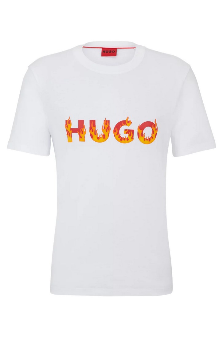 Hugo T-Shirt Jersey με Λογότυπο Φλόγας φωτογραφία
