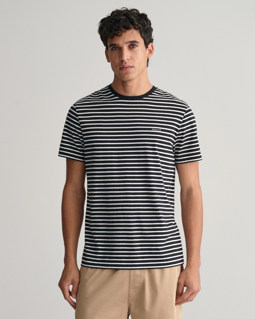 Gant T-Shirt Ριγέ σε Μαύρο