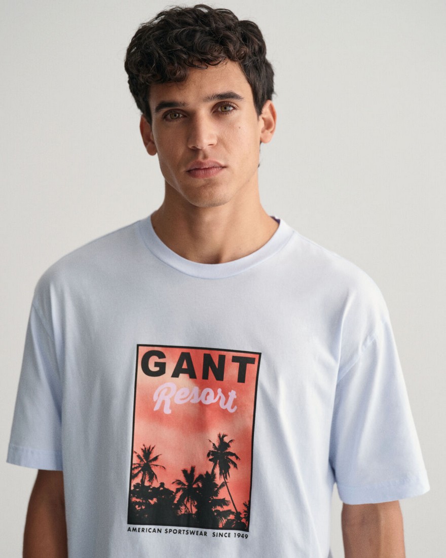 Gant T-Shirt Washed Graphic σε Λευκό φωτογραφία