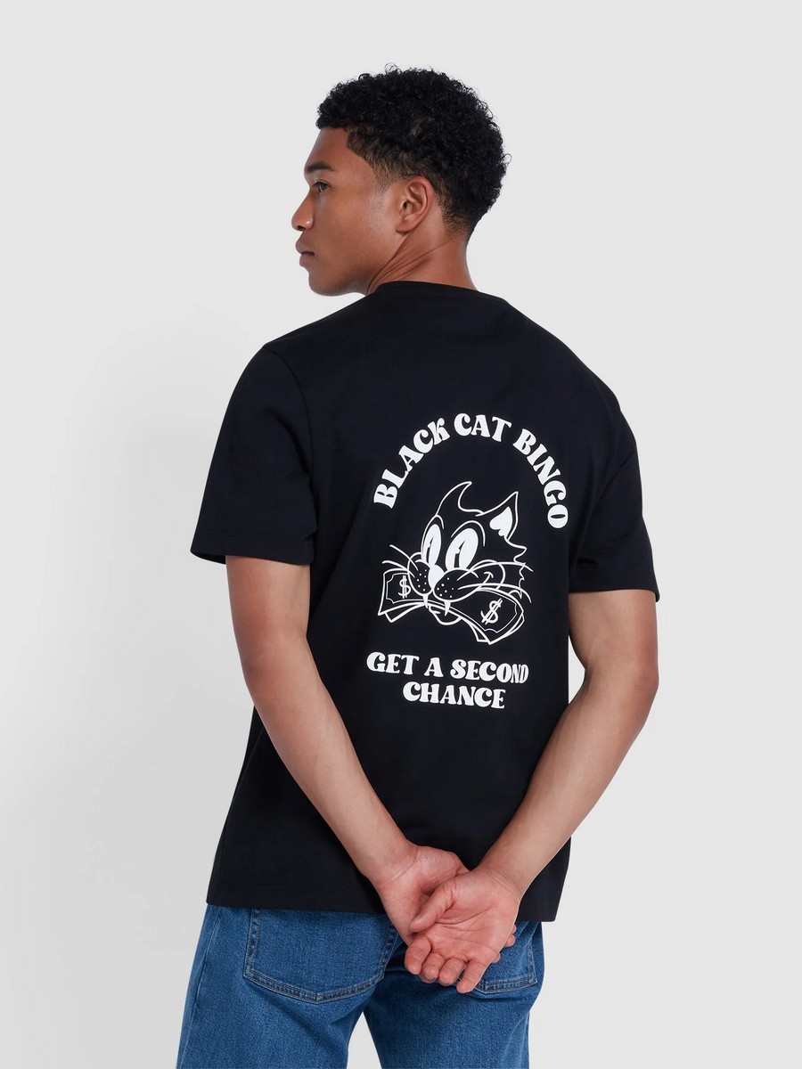 Farah Ανδρικό T Shirt Από Οργανικό Βαμβάκι Μαύρο φωτογραφία